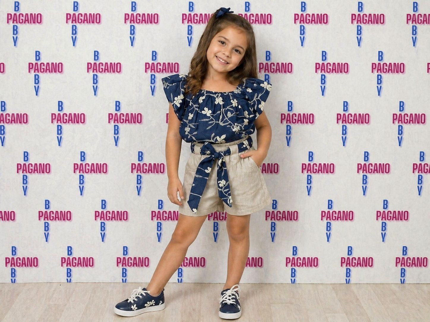 Completino BLUE FLOWER PHARD GIRL - Pagano Baby Store