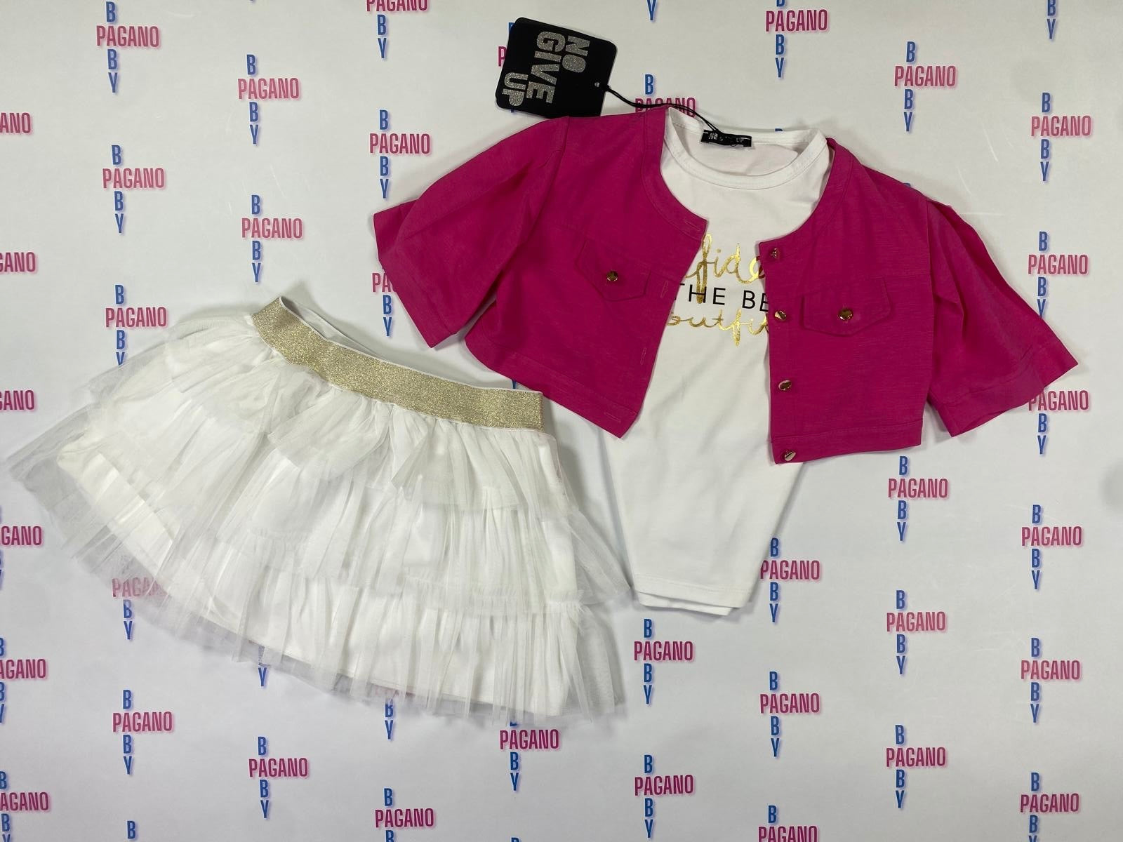 Set NO GIVE UP FUCSIA - Pagano Baby Store