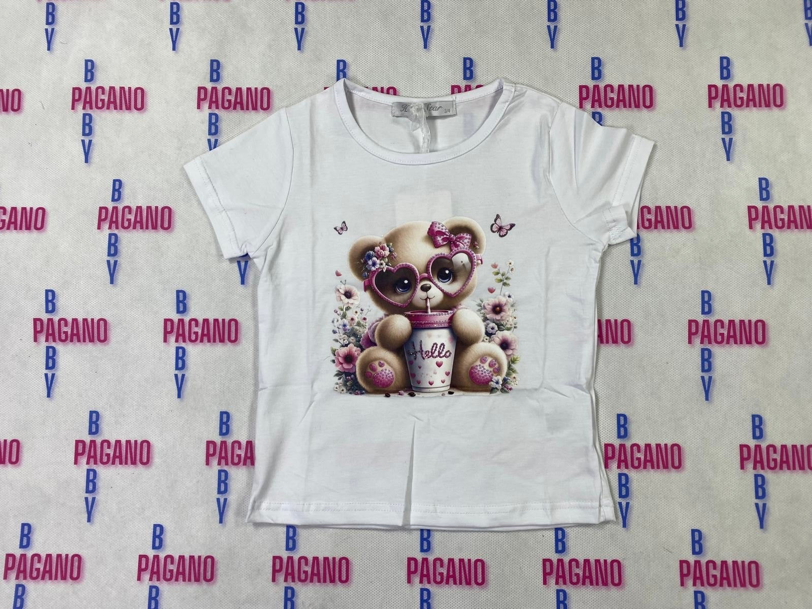 T-shirt HELLO TEDDY - Pagano Baby Store