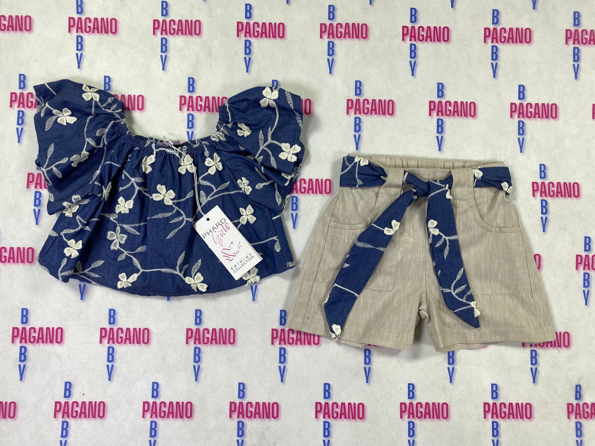 Completino BLUE FLOWER PHARD GIRL - Pagano Baby Store